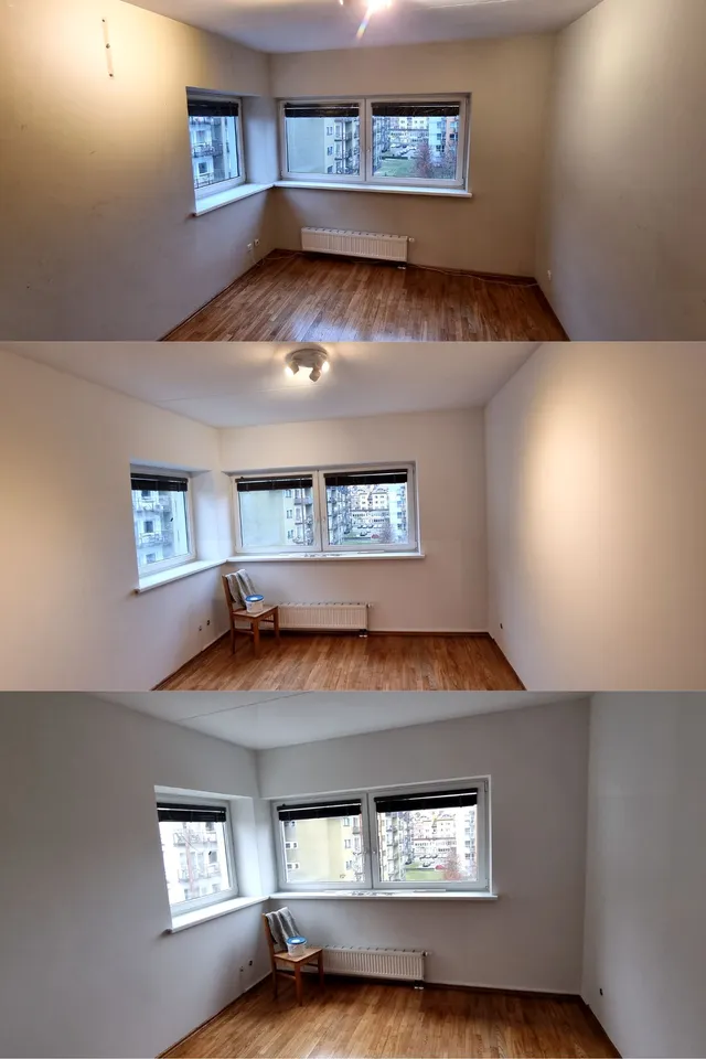 Kambario renovacija prieš ir po – natūrali ir dirbtinė šviesa
