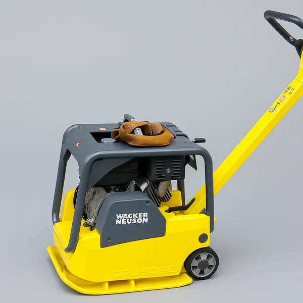 Wacker Neuson BPU 3050 A reversinė vibroplokštė su Honda GX 270 varikliu ir integruotu ratu, idealus tankinimui.